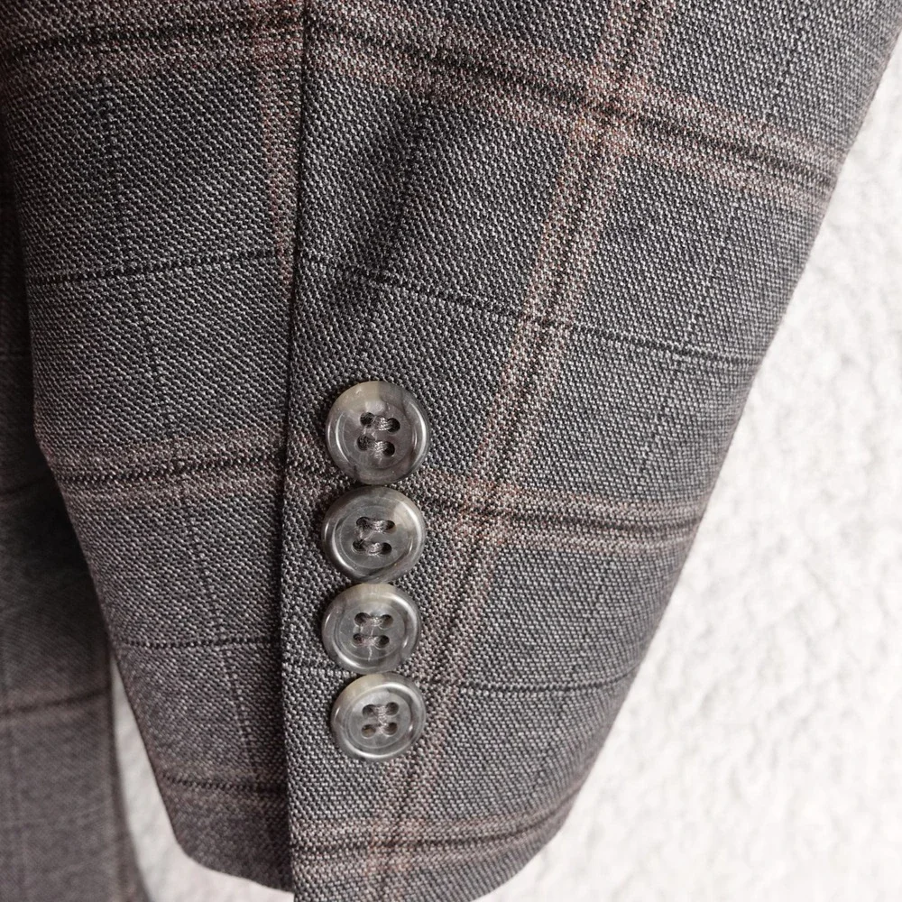 Jos. A. Bank‎ Signature Collection Grey Windowpane Plaid Wool Sport Coat 42R